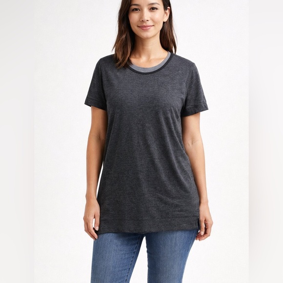 Kit and Ace Tops - Kit and Ace Grey Scoop-neck Cotton Short Sleeve Top